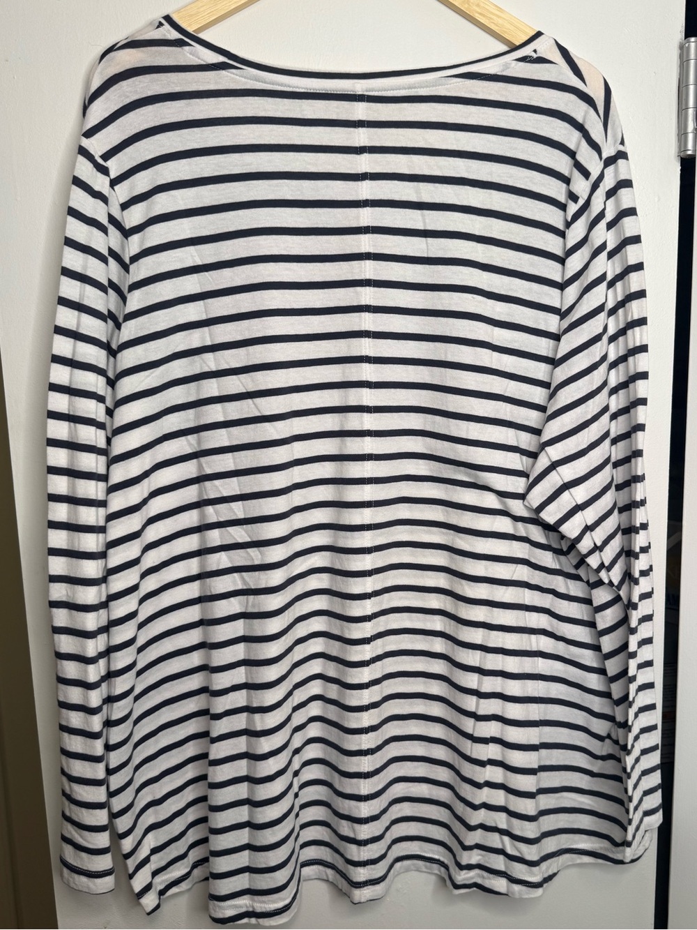 Duluth Trading Co Navy White Striped Long Sleeve Tee 4X - Picture 2 of 3